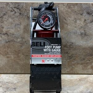 Bell AirBlaster 500 High-Volume Foot Pump with Gauge - Red